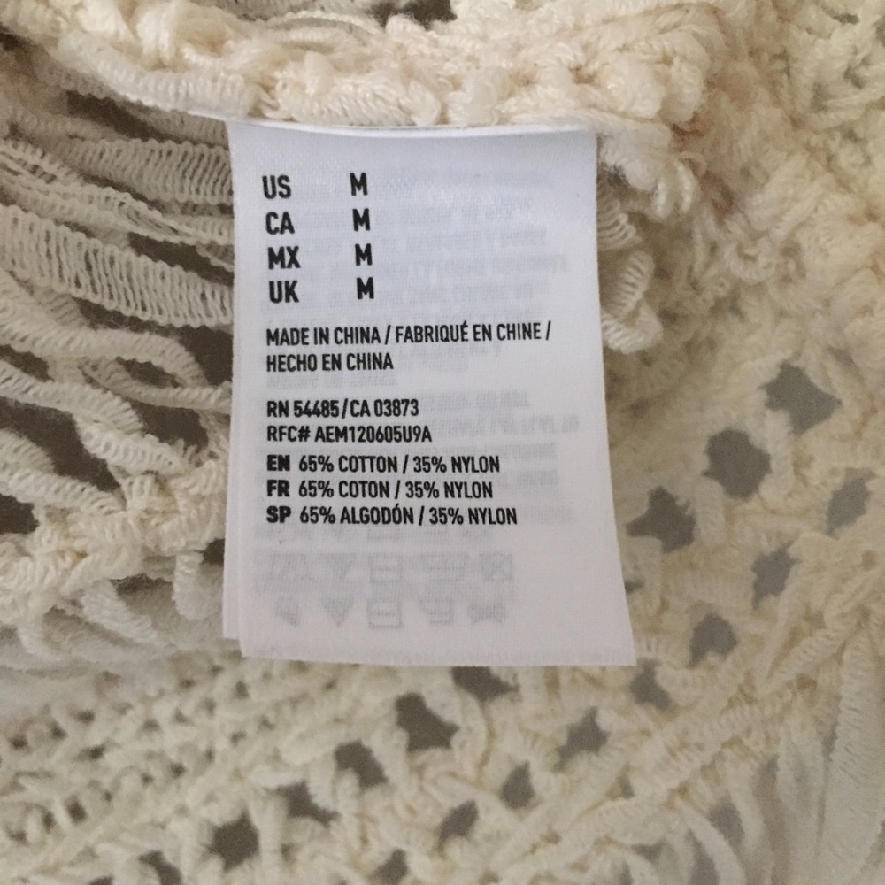 AEO Off-White Knit Fringe Tank Top - Picture 3 of 3
